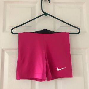 Pink Nike Pro Spandex Shorts